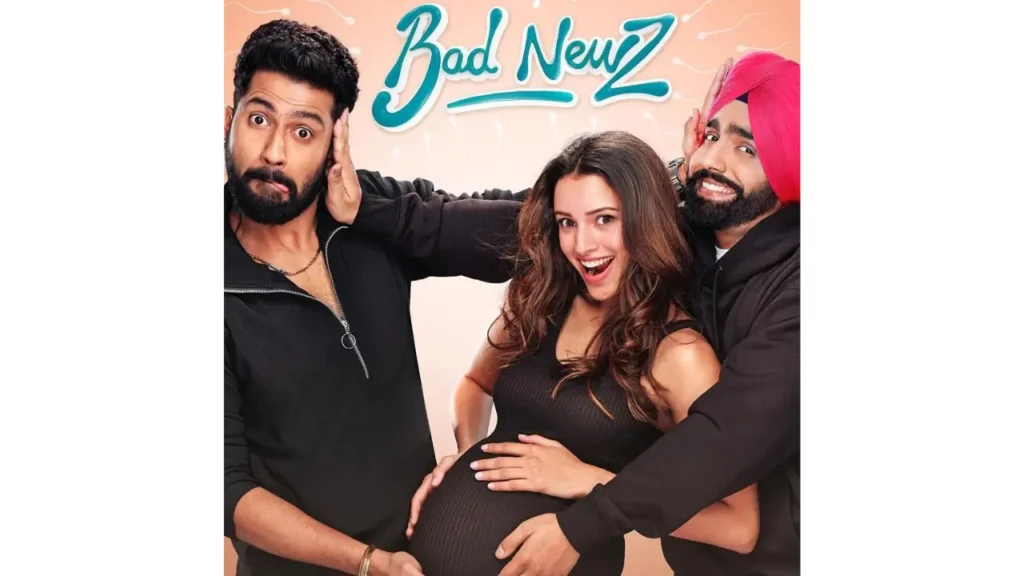 Bad Newz Movie Review in Hindi,Bad Newz Movie story,Bad Newz Movie,बैड न्यूज़ फिल्म का डायरेक्शन,बैड न्यूज़ फिल्म में कलाकारों की एक्टिंग जानें विक्की कौशल, तृप्ति डिमरी और एमी विर्क की कॉमेडी फिल्म Bad Newz, Good है या Bad