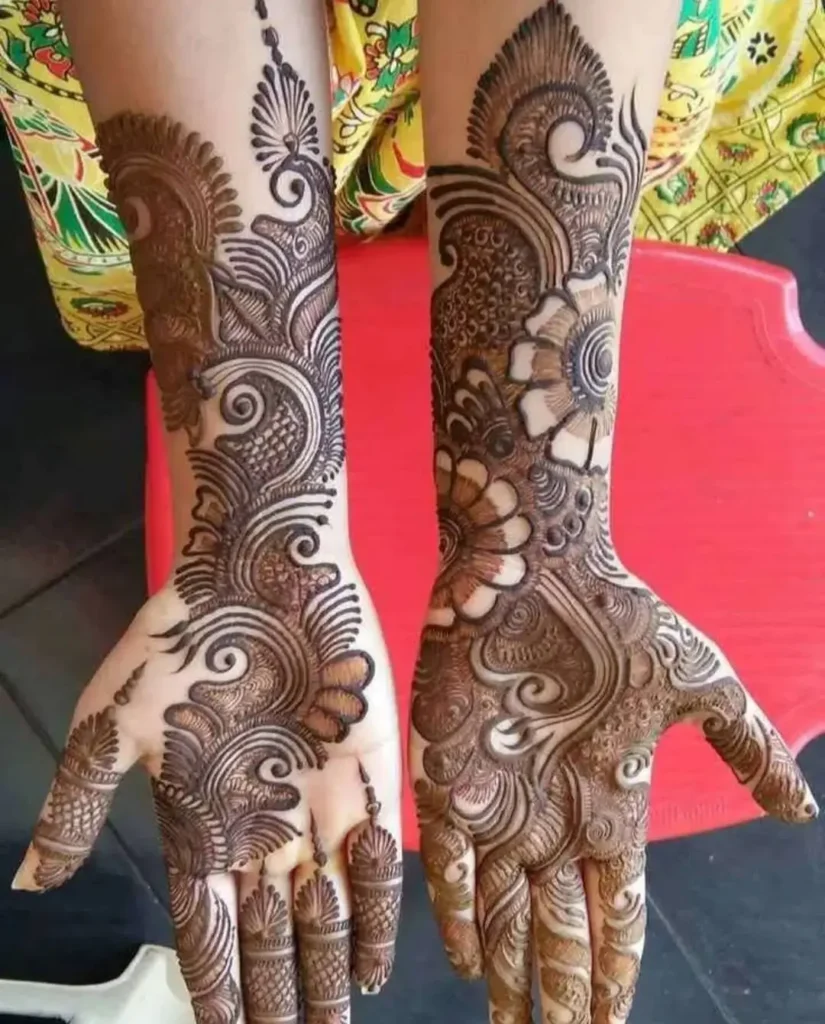 Latest Indian Bridal Mehandi Designs,फ़्लॉवर मेहंदी डिज़ाइन:,अरेबिक मेहंदी डिज़ाइन:,मोर डिज़ाइन:,दुल्हा-दुल्हन मेहंदी डिज़ाइन: Latest Indian Bridal Mehandi Designs