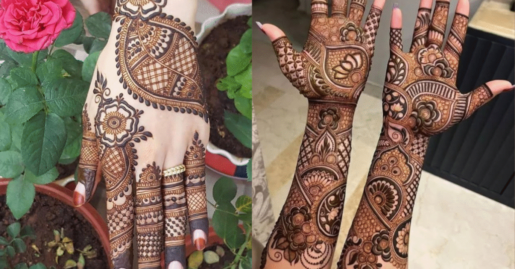 Latest Indian Bridal Mehandi Designs,फ़्लॉवर मेहंदी डिज़ाइन:,अरेबिक मेहंदी डिज़ाइन:,मोर डिज़ाइन:,दुल्हा-दुल्हन मेहंदी डिज़ाइन: Latest Indian Bridal Mehandi Designs